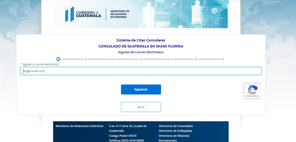 Consulado de Guatemala en Miami hacer cita